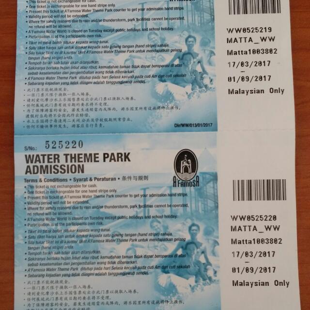 A'Famosa Water Theme Park Ticket