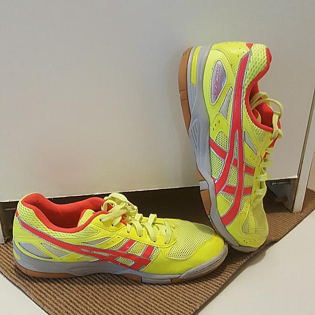 asics neon colored running shoes