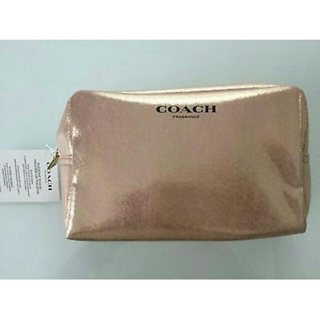 Coach makeup shop bag pink