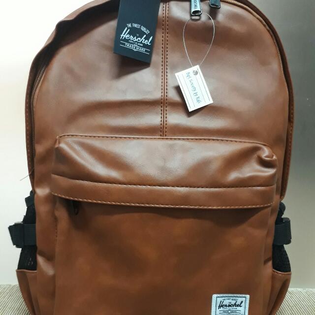 herschel leather bag