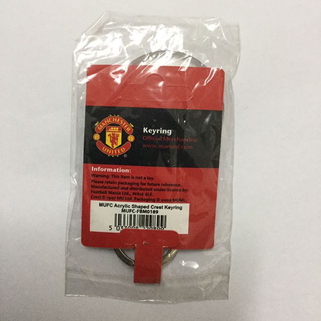 Manchester United Acrylic Shaped Crest Keyring, Sports Equipment ...