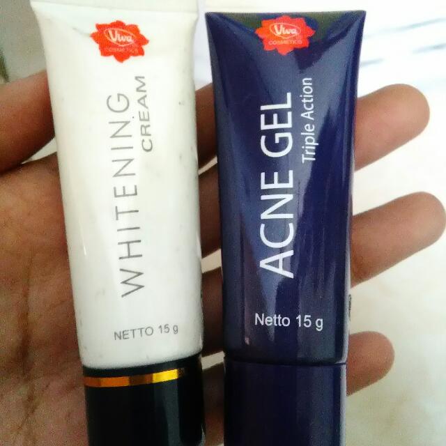 Viva Whitening Cream Dan Acne Gell Kesehatan Kecantikan Kulit Sabun Tubuh Di Carousell