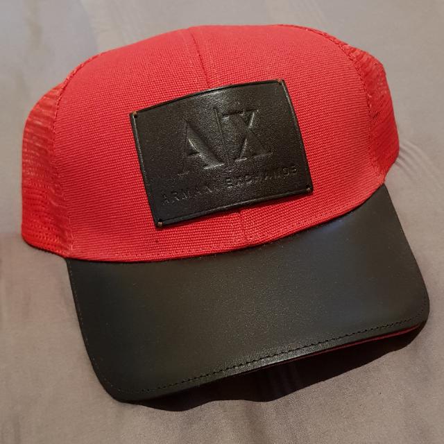 WTS - ? Authentic AX Armani Exchange Leather Slim Baseball Cap (hat),  Men's Fashion, Watches & Accessories, Caps & Hats on Carousell