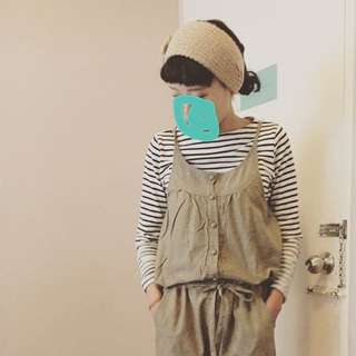 高質感日系棉麻吊帶褲
