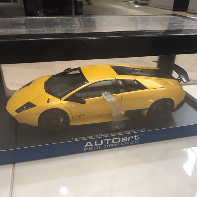 1:18 Autoart Lamborghini Murcielago SV Yellow, Hobbies & Toys, Toys & Games  on Carousell