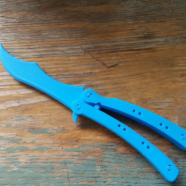 Download 3d Printed Butterfly Knife Hobbies Toys Toys Games On Carousell