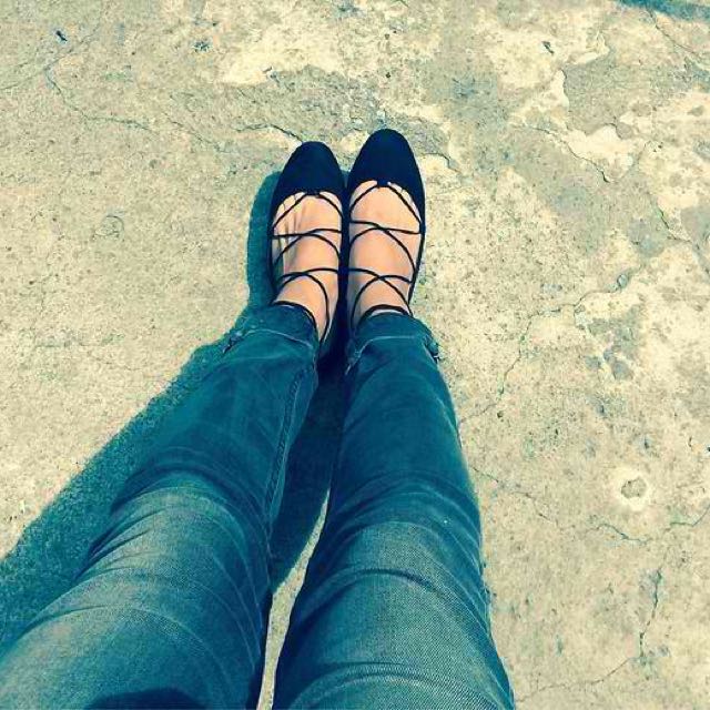 BERSHKA LACE-UP FLATS (Category: Flats & Sandals) located in Manila. Submitted by annpri (Listing ID 115439403, Image 1). Description: .