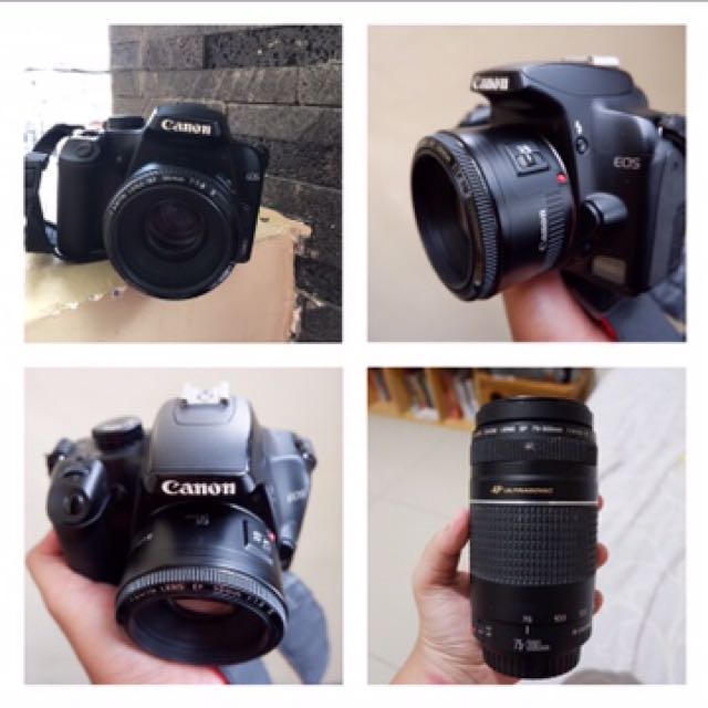 dslr canon 1000d lensa 50mm lensa ultrasonic 75 300mm