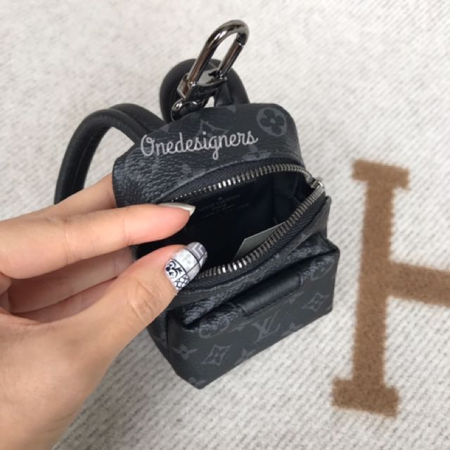 LV Mini Backpack Charm, Owl, Mink Fur Backpack Keychain Pendant