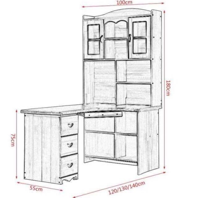 Study Table With Shelf Solid Pine Wood Furniture Tables