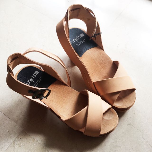 Swedish Funkis Tan Clog Sandals Women s Fashion Footwear