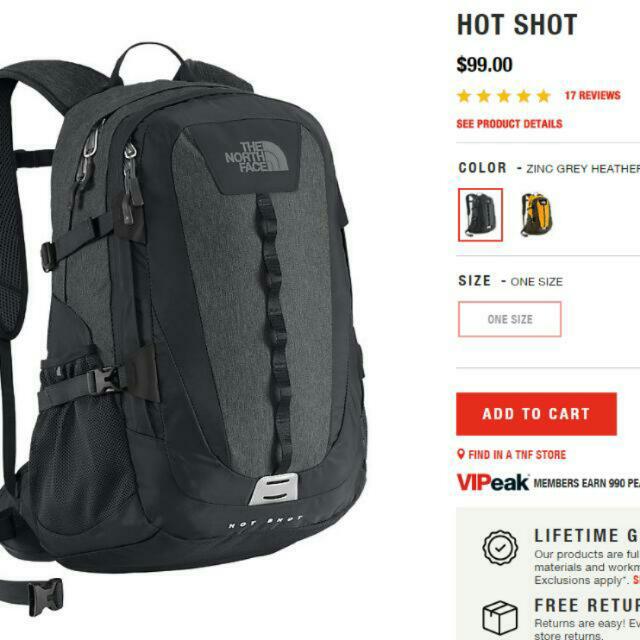 The North Face Original Hot Shot Backpack White Women S Fashion Bags Wallets On Carousell