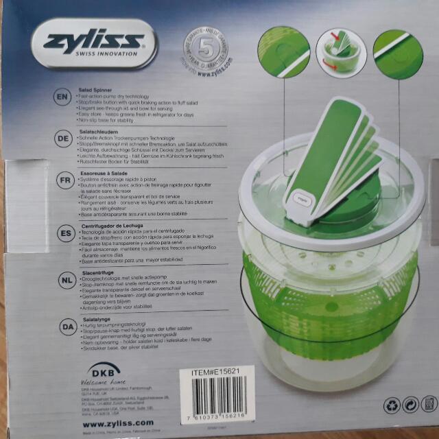 Zyliss Smarttouch Salad Spinner, TV & Home Appliances, Kitchen