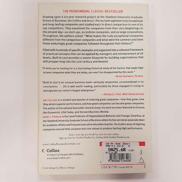 Built To Last Successful Habits Of Visionary Companies Authors