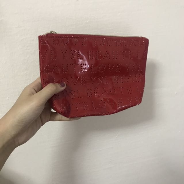 Ysl Makeup Bag In Red Health Beauty Hand Foot Care On Carousell
