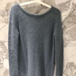 （現貨）Ba &Sh湖水綠露背毛衣
