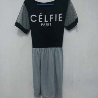 Mini Dress Black Grey Celfie Paris