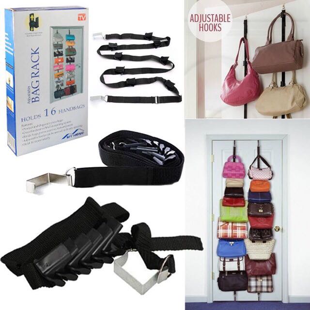 Adjustable Over Door Straps Hanger Bag Organizer 16 Hooks On Carousell