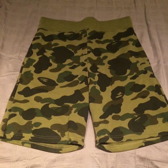 bape camo sweat shorts