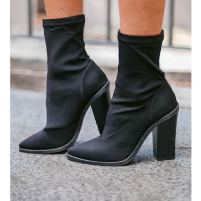 open toe chunky heel boots