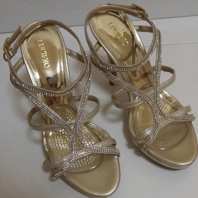 Lucieno Golden Heels For Wedding Women S Fashion Shoes On Carousell