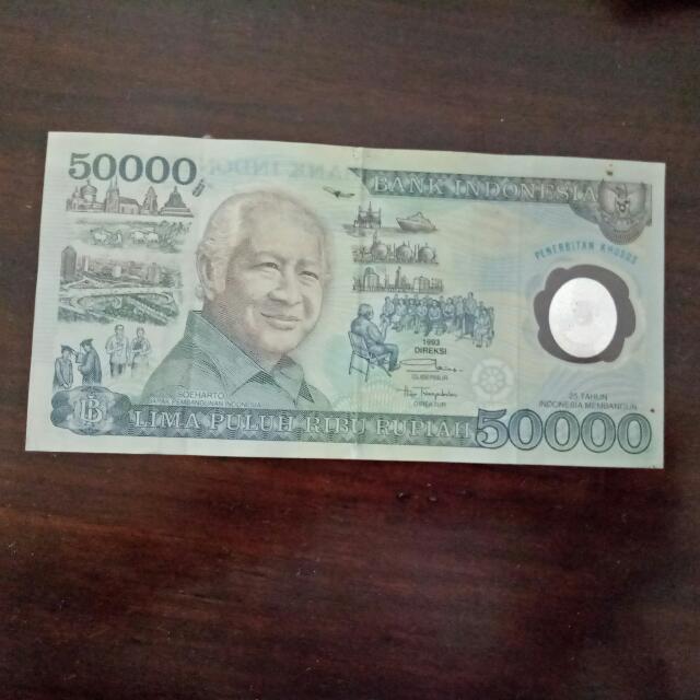 Uang 50 000 Pak Soeharto Antik Uang Lama Di Carousell