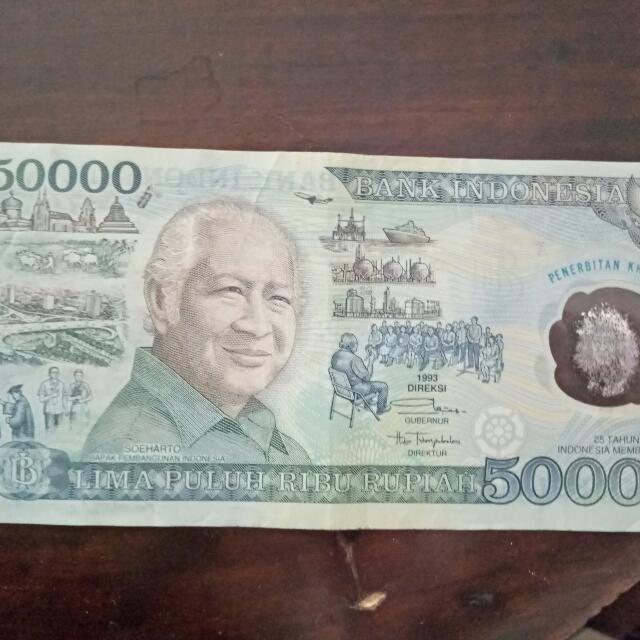Uang 50 000 Pak Soeharto Antik Uang Lama Di Carousell