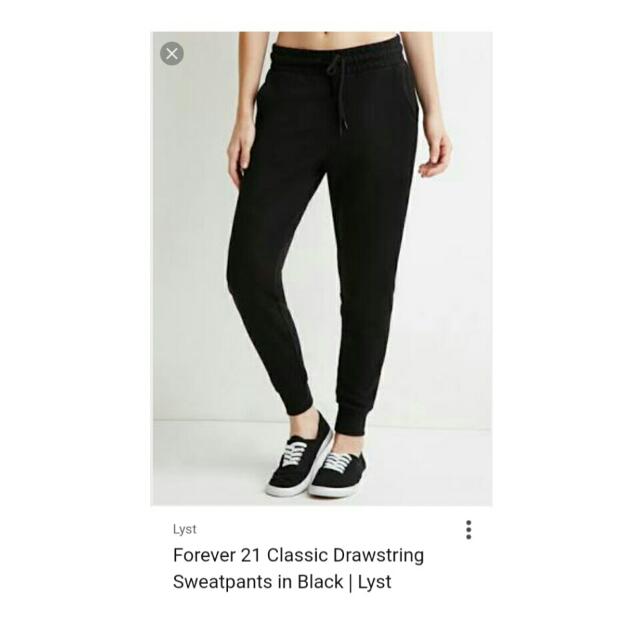 Forever 21 black sweatpants clearance