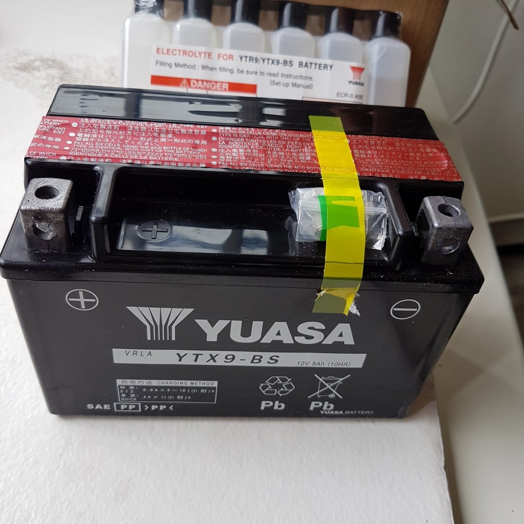 Yuasa YTX9-BS Battery Brand New BNIB, Motorcycles, Motorcycle Accessories  on Carousell