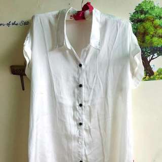 Satin White Blouse Brand Cool