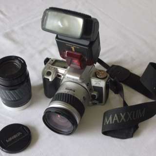 Minolta Maxxum htsi plus 35mm film ( Or Swap To 50mm Canon Prime Lens)