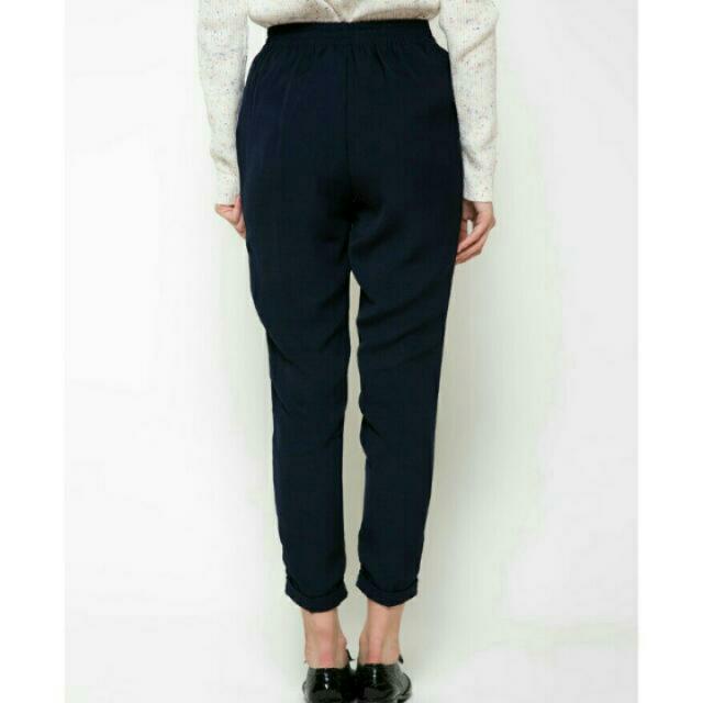 Celana long basic navy, Preloved Fesyen Wanita, Pakaian Wanita di Carousell