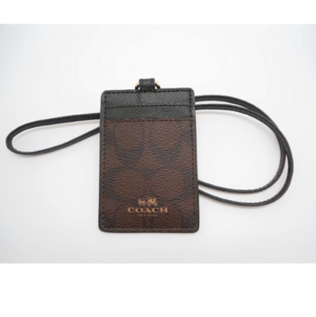 Coach Id Card Holder Lanyard Dark Brown Olshop Fashion Olshop Wanita Di Carousell