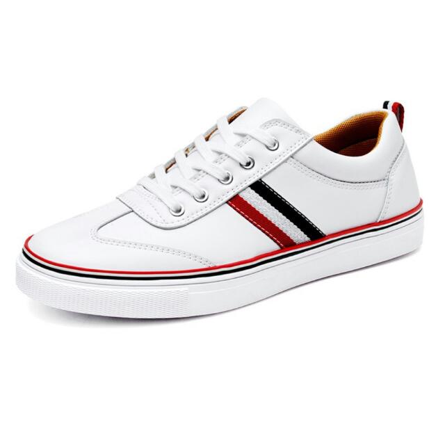 High Quality PU Leather Casual White Shoes Mens Krasovki Brogue