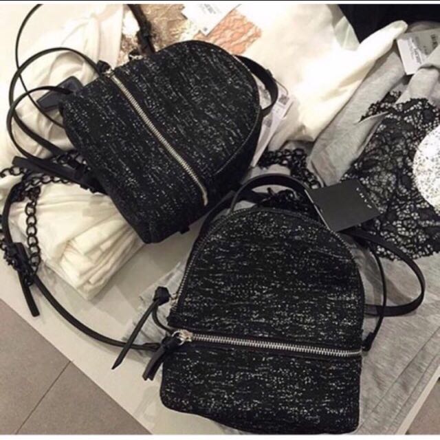 black glitter mini backpack