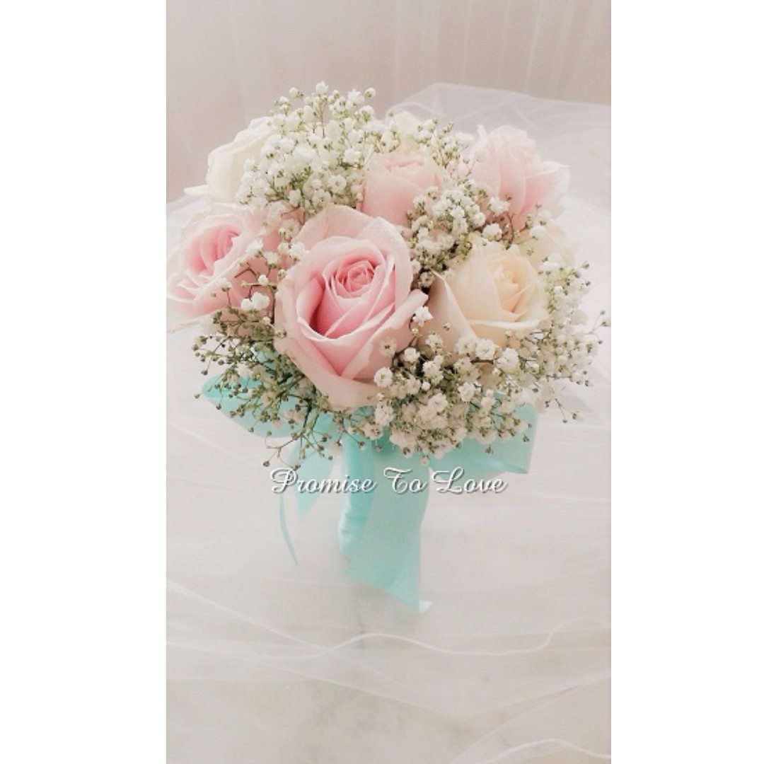 White And Light Pink Bridal Bouquet