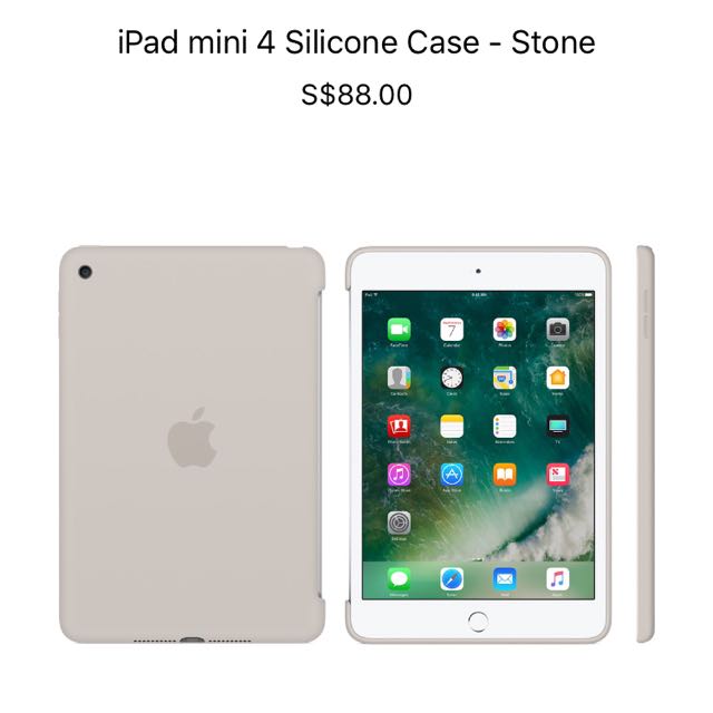 Original Ipad Mini Silicone Back Case Smart Cover In Stone Colour Electronics Computer Parts Accessories On Carousell