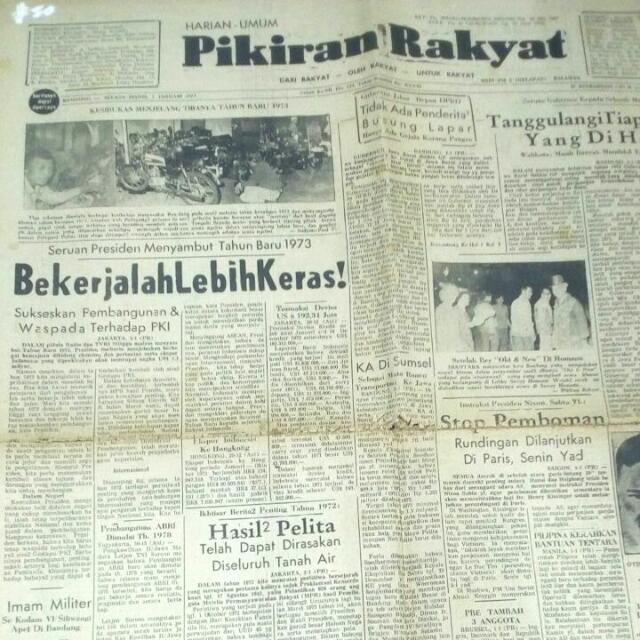 Kumpulan Surat Kabar Pikiran Rakyat Sejak Thn 1973 Dan Kompas