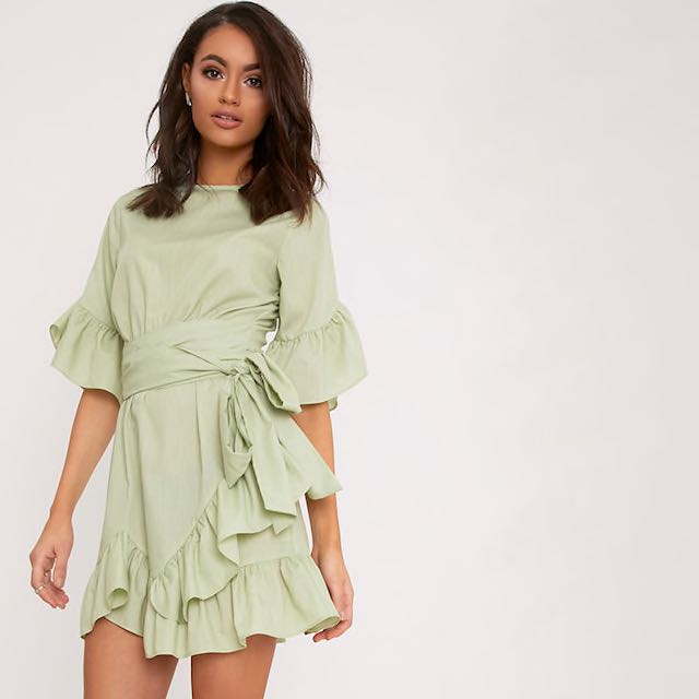 pretty little thing green dress