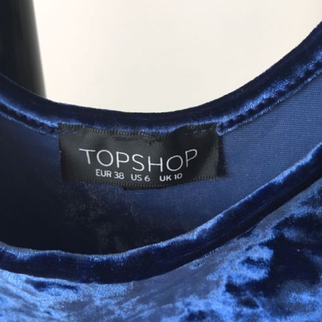 Topshop Blue Velvet Dress Women s Fashion Dresses Sets