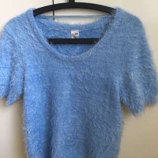 Light Blue Furry Wooly Shirt