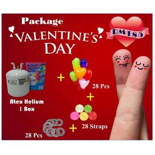 Atex Helium Gas Balloon Package (Love Shaped 12" Latex Balloon)  New Stock!! Fast Delivery!!!