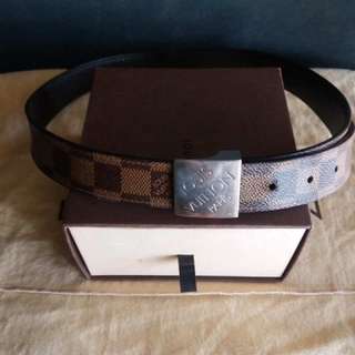 Auth Louis Vuitton Damier Ebene Ceinture Belt