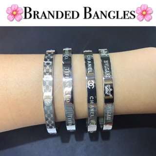 Branded Bangles - Silver