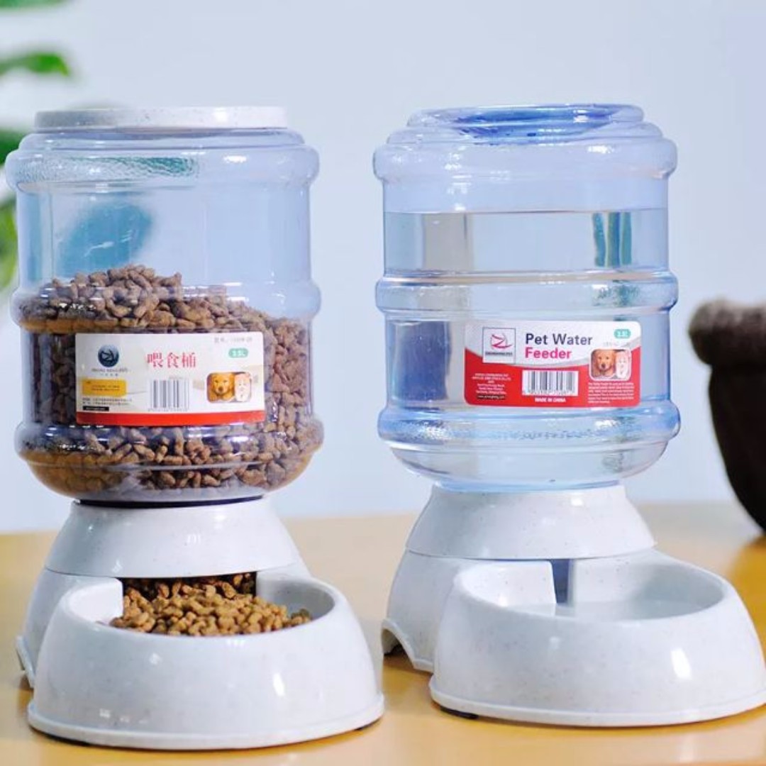 Automatic pet water food dispenser Dog Cat Puppy 
