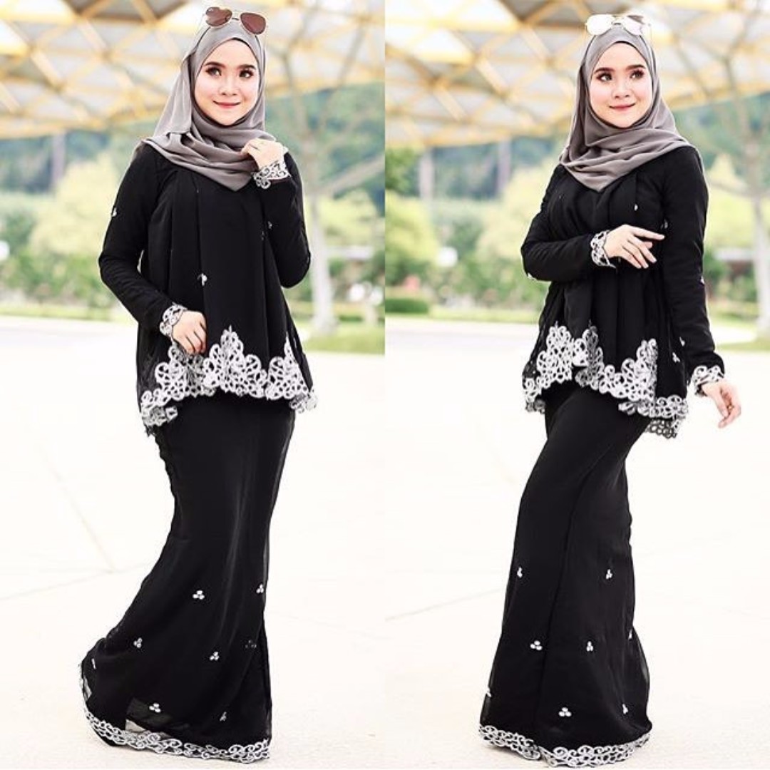  Baju  Kurung Doll Saree Hitam  Fesyen Muslimah di Carousell
