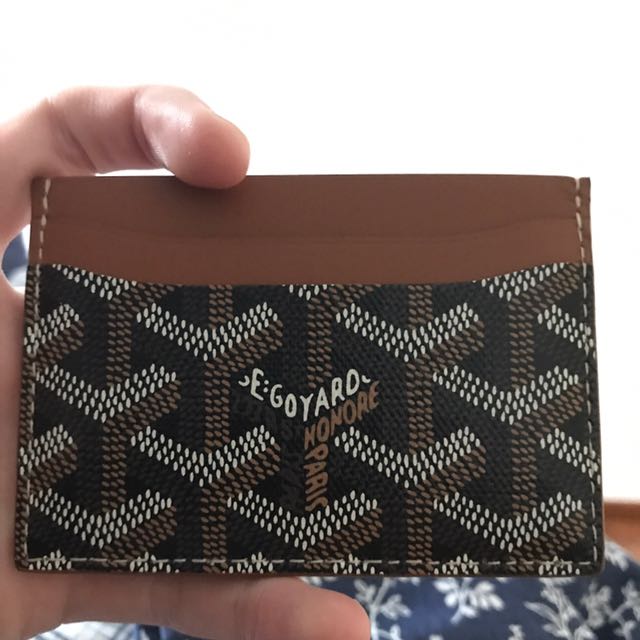 Brown Goyard Card Holder, Luxury, Bags 
