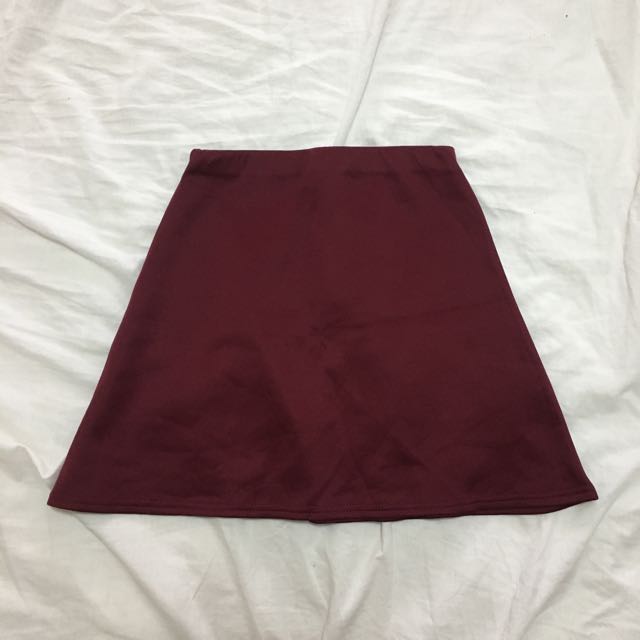 maroon circle skirt