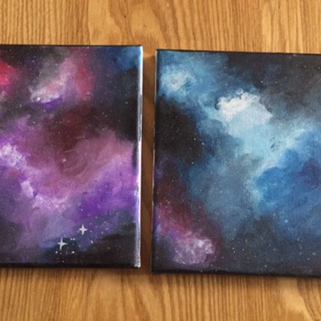 Galaxy Acrylic Painting Design Craft Art Prints On Carousell
