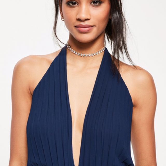 Missguided hot sale navy jumpsuit